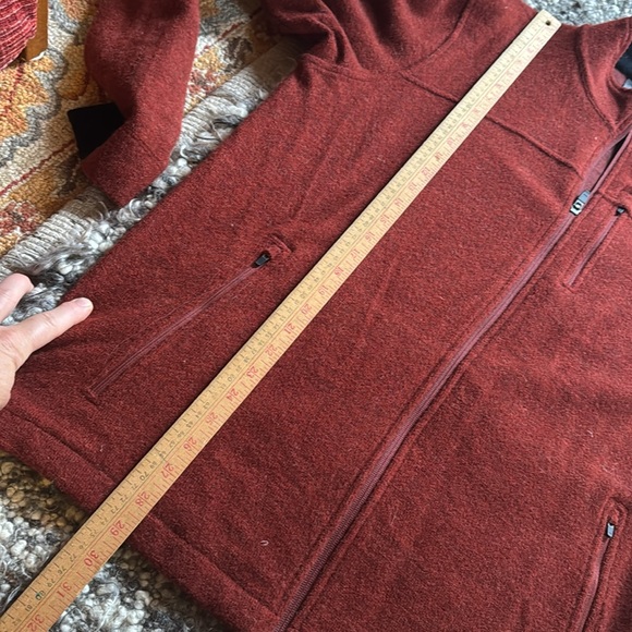 Ibex Scout Jura Merino Wool Bucle Jacket full zip sweater beautiful red brick XL - Picture 8 of 12